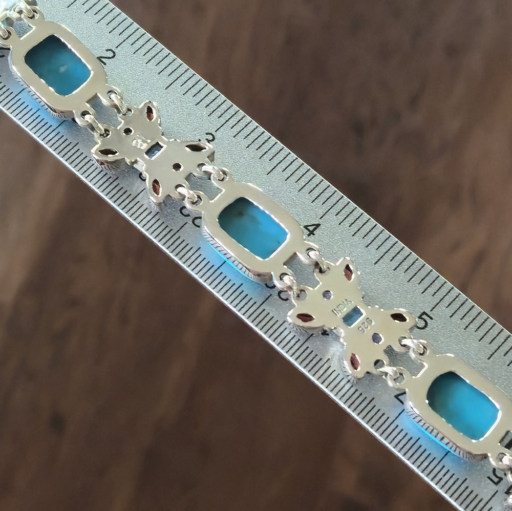Nicky Butler Turquoise Garnet 925 Sterling Silver Designer Bracelet Amethyst NB - Picture 12 of 16